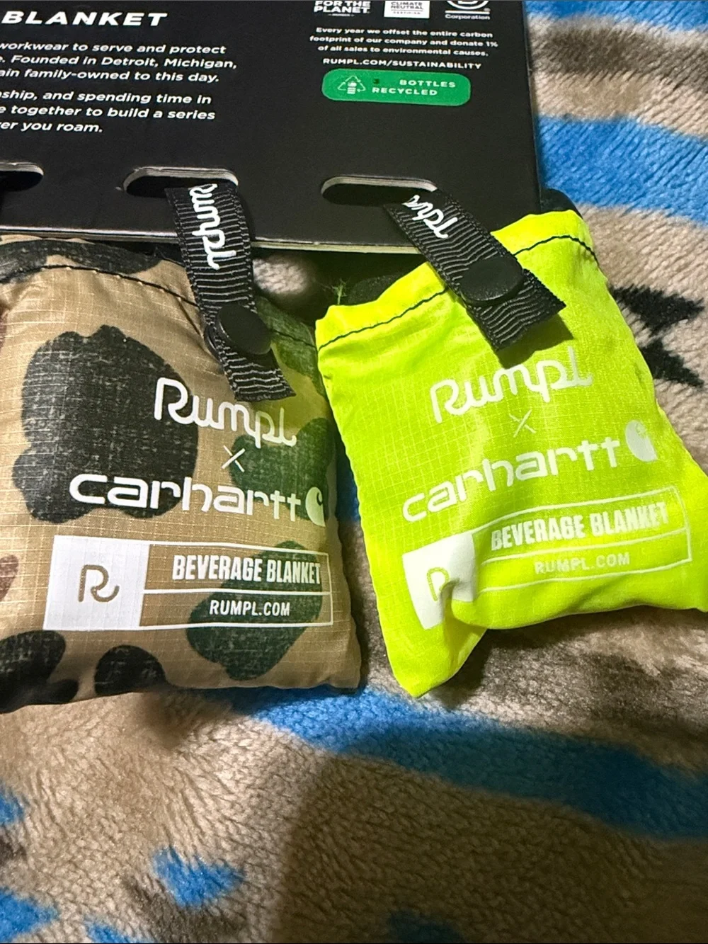 Carhartt Beverage Blankets — Brown, Orange, Camo & Lime Variety Pack